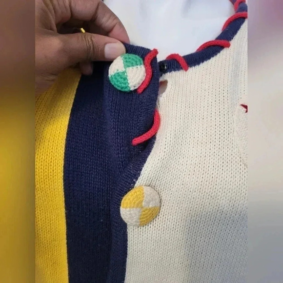 Vintage Lisa Nichols Embroidered Stitching Baseball Sport Theme Cardigan(L) - Picture 6 of 10